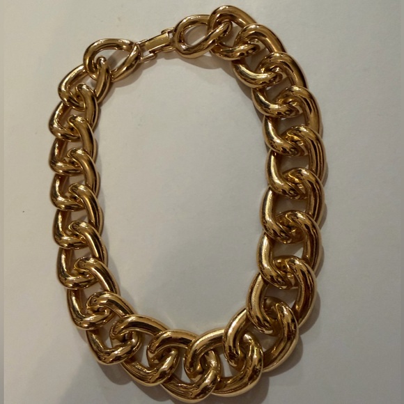 Bold Vtg Napier Chunky Gold-Tone Link Choker Necklace - Picture 3 of 9